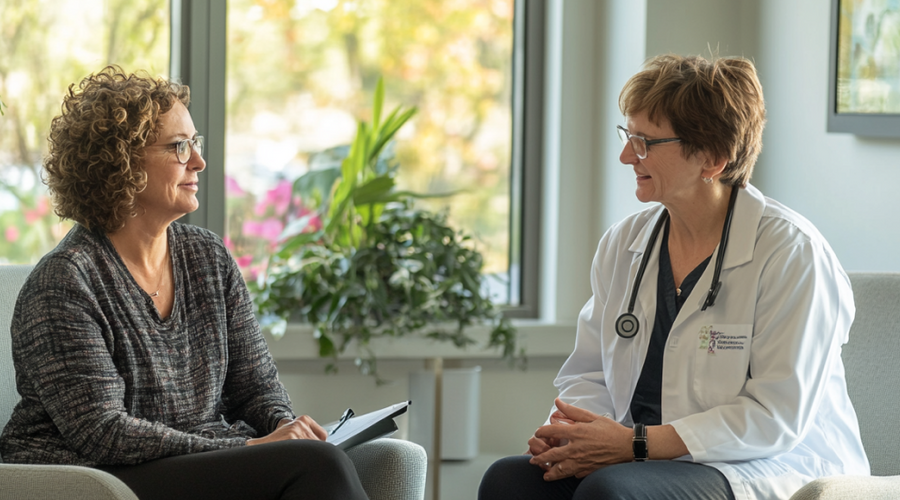 Deux femmes urologues discutant
