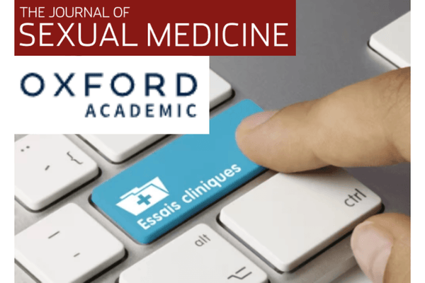 Clinical trials research on sexual medicine via Oxford Academic journal, pressing 'Essais cliniques' key
